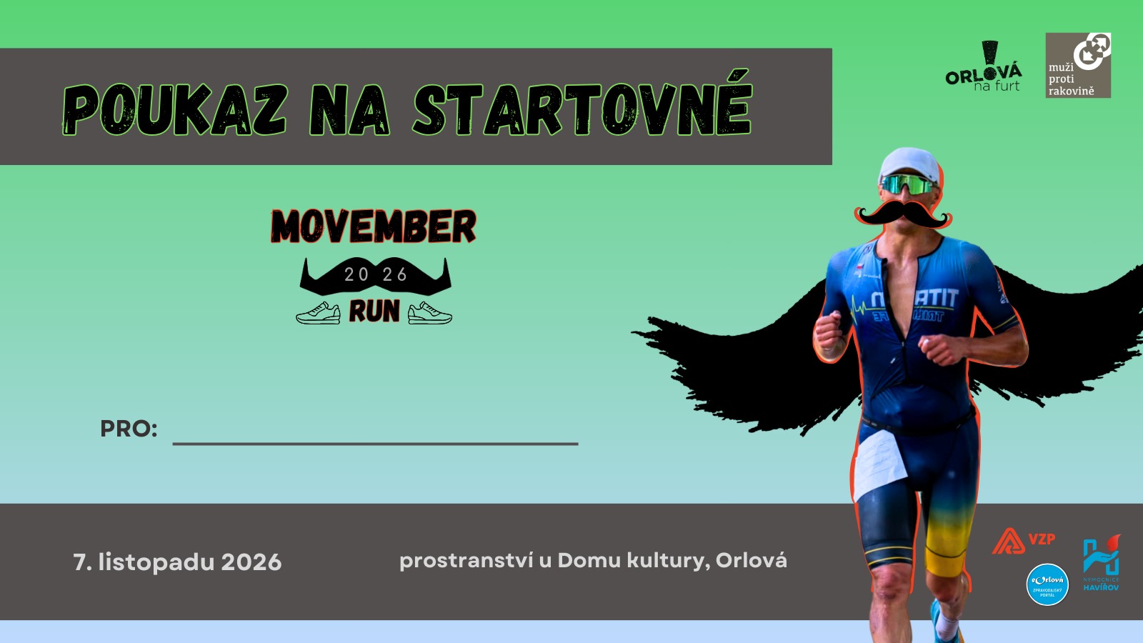 Zvýhodněné startovné na Orlovský MOVEMBER RUN 2026