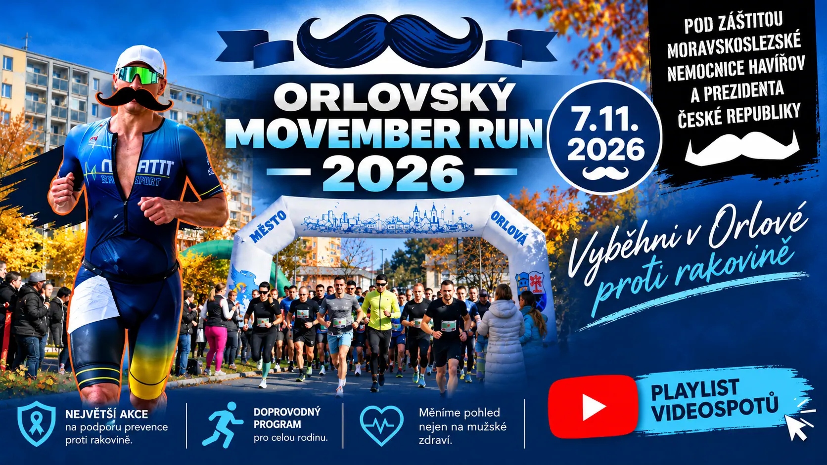 Orlovský MOVEMBER RUN 2026: Vyběhněte v Orlové proti rakovině